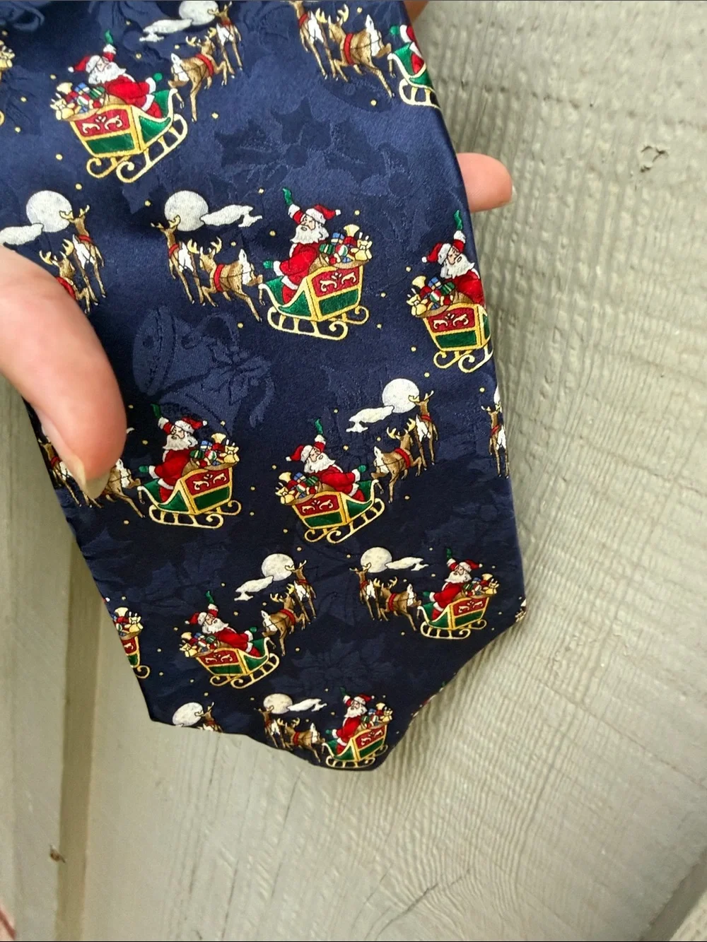 4 Holiday Neck Ties - Red, Green, Navy, Multicolor